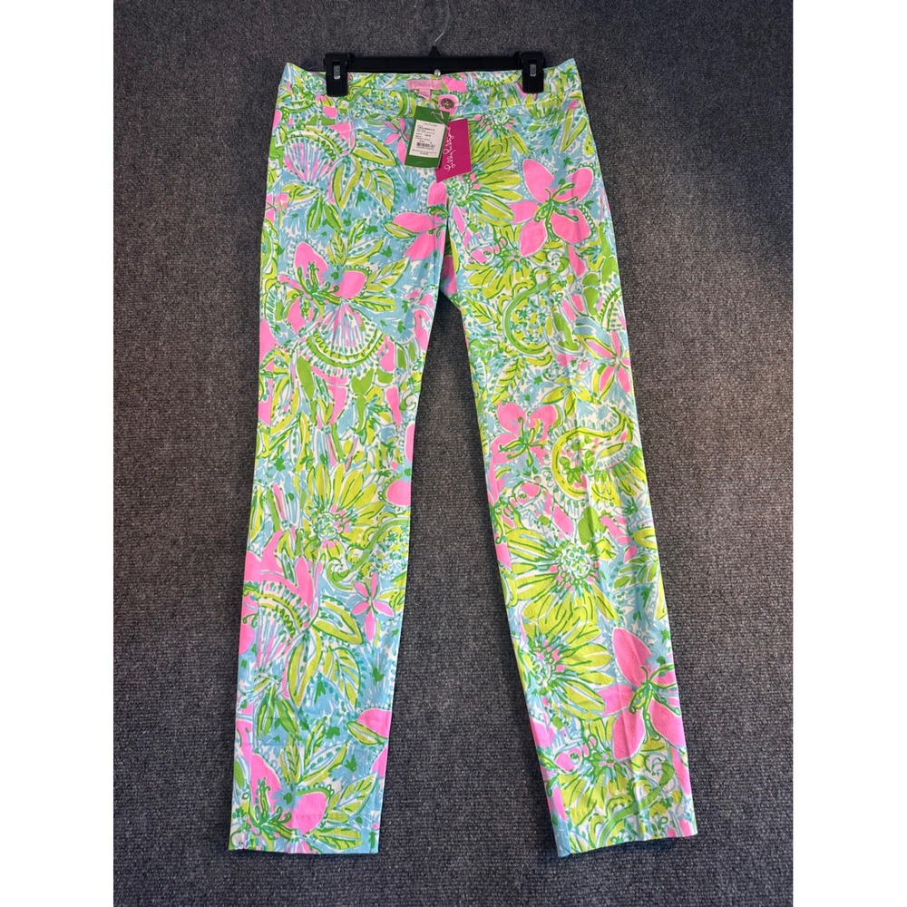 Lilly Pulitzer Kelly Skinny Ankle Pant Multi Coconut Jungle Floral Size 6 NEW